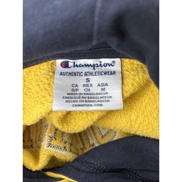 Champion Hoodie Sweatshirt Michigan Wolverines Men's Small Yellow U Of M - Picture 6 of 7